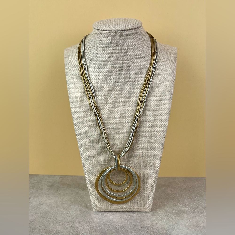 Chico's Mixed-Metal Multi-Strand Concentric Circle Necklace